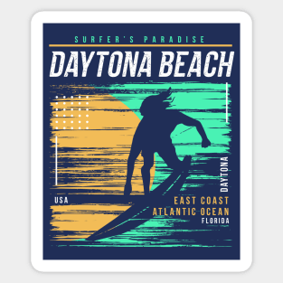 Retro Surfing Daytona Beach, Florida // Vintage Surfer Beach // Surfer's Paradise Sticker